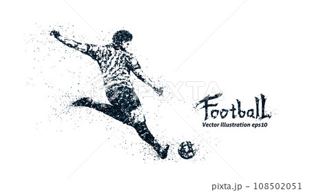 点描画風のラグビーのシルエット、2色のベクターイラストレーション 108502051