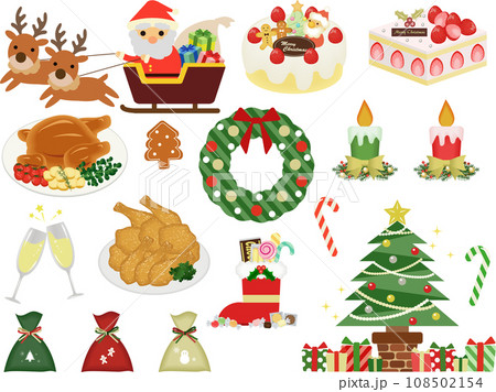クリスマスイラストセット クリスマスイラストセット 108502154