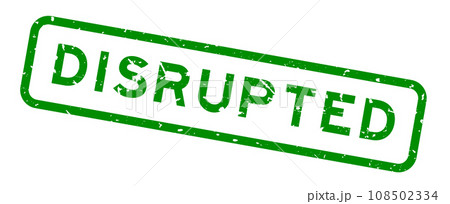 Grunge green disrupted word rubber seal stamp on white background 108502334
