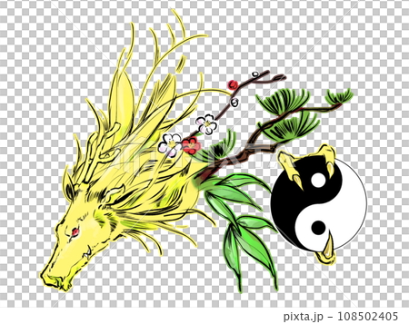 手描きの龍のイラスト 108502405