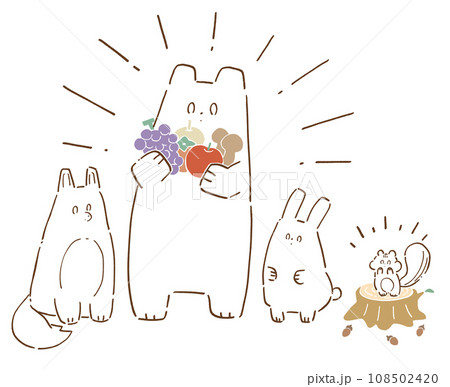 森の動物とくだもの 108502420