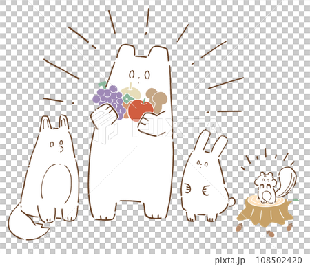 森の動物とくだもの 108502420