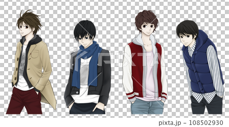 Stylish men in fall/winter fashion 108502930