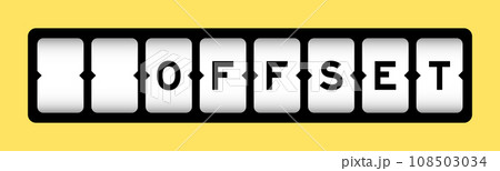 Black color in word offset on slot banner with yellow color background 108503034