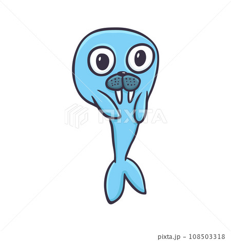 Cartoon seal Cute hand drawn animal. Vector Cartoon seal Cute hand drawn animal. Vector 108503318