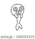 Cartoon seal Cute hand drawn animal. Vector 108503319