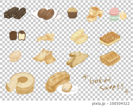 美味しそうな焼き菓子のイラスト素材 108504322
