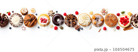Tasty Linzer cookies on white background 108504675