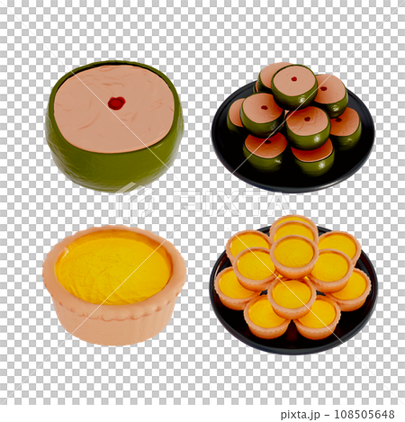 Lunar New Year dessert set 3D 108505648