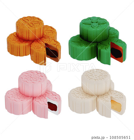 Lunar New Year dessert set 3D Lunar New Year dessert set 3D 108505651