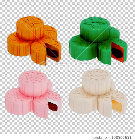 Lunar New Year dessert set 3D Lunar New Year dessert set 3D 108505651