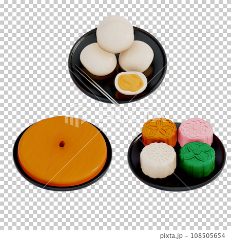 Lunar New Year dessert set 3D Lunar New Year dessert set 3D 108505654