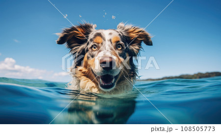 Summer's essence is captured in the spirited and sunlit portrait of an Australian Shepherd. Summer's essence is captured in the spirited and sunlit portrait of an Australian Shepherd. 108505773