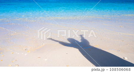 砂浜を歩く人 砂浜を歩く人 108506068