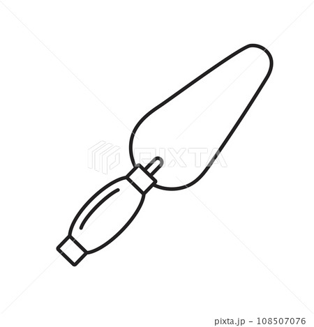 Vector illustration in flat style. Trowel icon, outline in doodle style 108507076
