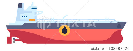 Oil petroleum industry. Petrol transportation. Benzine carrier. Cargo boat. Water transport. Gasoline logistics. Ocean ship for fossil fuel shipment. Industrial tanker. Vector concept Oil petroleum industry. Petrol transportation. Benzine carrier. Cargo boat. Water transport. Gasoline logistics. Ocean ship for fossil fuel shipment. Industrial tanker. Vector concept 108507120