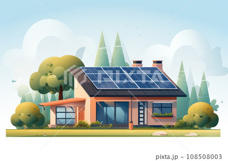 Solar panels on the roof of the house 108508003