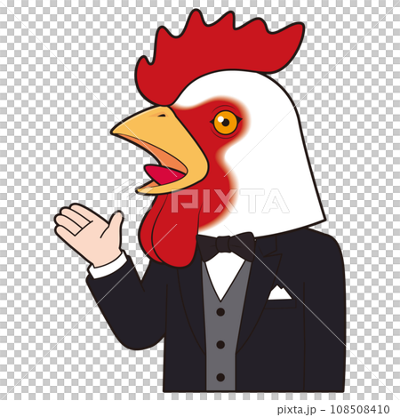 穿著燕尾服的男人戴著雞面具 108508410