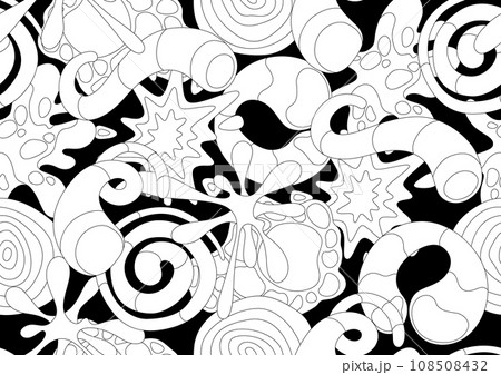 Pattern with abstract shapes. Cartoon cute trendy creative image. 108508432
