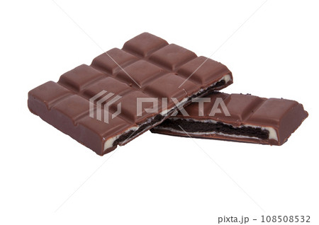 milk chocolate brocken isolated on the white milk chocolate brocken isolated on the white 108508532