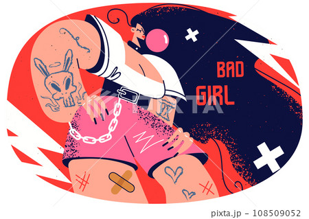 Bad girl with tattoos 108509052