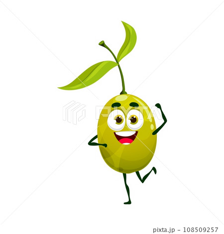 Olive cartoon keto diet food character. Isolated vector green olive personage with happy smiling face promoting healthy fats and low-carb lifestyle, inspiring viewers to make nutritious choices Olive cartoon keto diet food character. Isolated vector green olive personage with happy smiling face promoting healthy fats and low-carb lifestyle, inspiring viewers to make nutritious choices 108509257