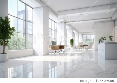 Open space office interior. Generative AI Open space office interior. Generative AI 108509306