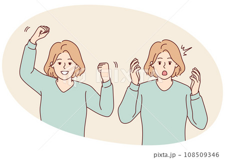 Woman feeling stressed and excited 108509346