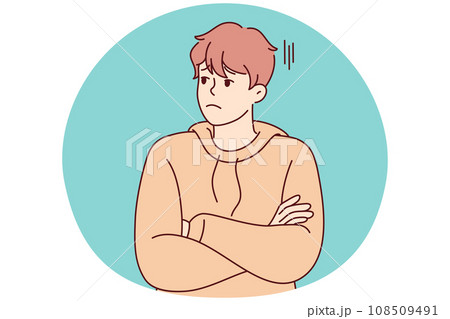 Unhappy man look aside feeling bored 108509491