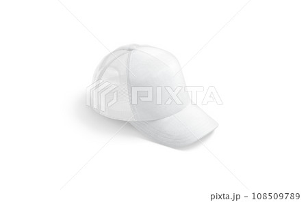 Blank white trucker hat mockup, side view 108509789