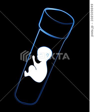 Vector isolated illustration of an embryo in a test tube. Artificial insemination. 108509849