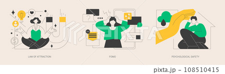 Positive and negative emotions abstract concept vector illustrations. 108510415