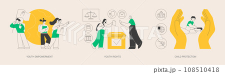 Young people rights protection abstract concept vector illustrations. 108510418