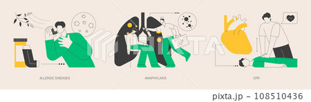 Allergy emergency help abstract concept vector illustrations. 108510436