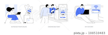 Long distance bus abstract concept vector illustrations. 108510483