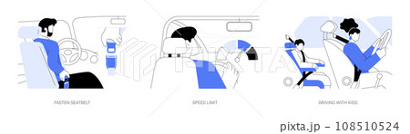 Car safety abstract concept vector illustrations. 108510524