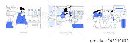Airport routine isolated cartoon vector illustrations se 108510632