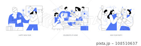 New Year celebration isolated cartoon vector illustrations se New Year celebration isolated cartoon vector illustrations se 108510637