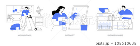 Cleaning day isolated cartoon vector illustrations se Cleaning day isolated cartoon vector illustrations se 108510638