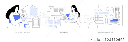 Nutrition planning isolated cartoon vector illustrations se 108510662