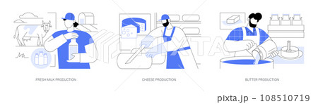 Dairy farming isolated cartoon vector illustrations se 108510719