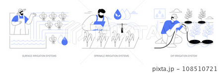 Irrigation systems isolated cartoon vector illustrations se 108510721