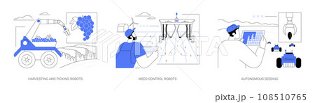 Robotic in agriculture isolated cartoon vector illustrations se 108510765