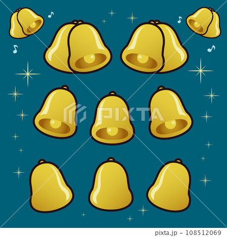 シンプルな金色の鐘素材 シンプルな金色の鐘素材 108512069