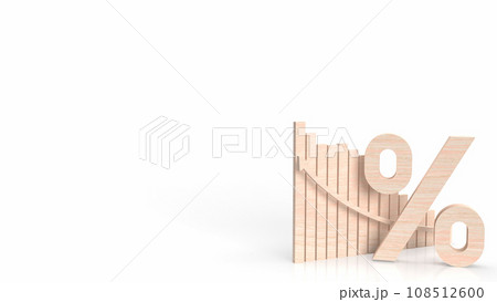The wood percent and chart for Business concept 3d rendering. 108512600
