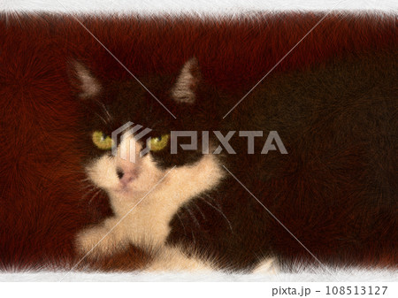 猫のイラスト・もふもふした毛のテクスチャ 108513127
