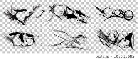 宇宙　銀河　太陽系惑星　手書きの毛筆イラスト 108513692