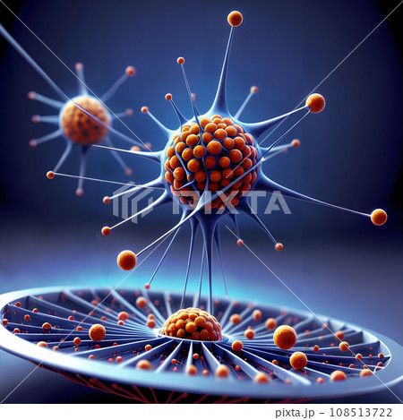 A macro digital illustration of a cell. 108513722