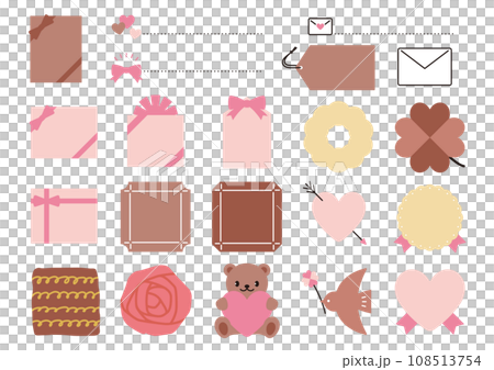 Valentine's simple cute frame set 02 sweets candy design Valentine's simple cute frame set 02 sweets candy design 108513754
