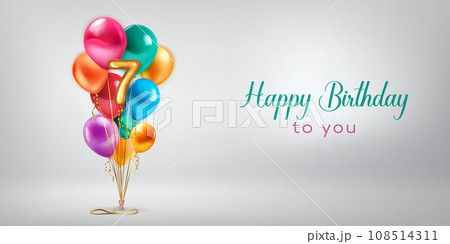 Festive birthday illustration with balloons 108514311